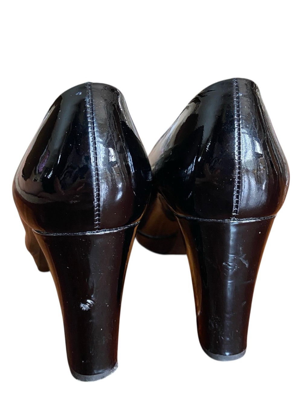 Coach black vinyl chunky heels / pumps - Picture 3 of 7
